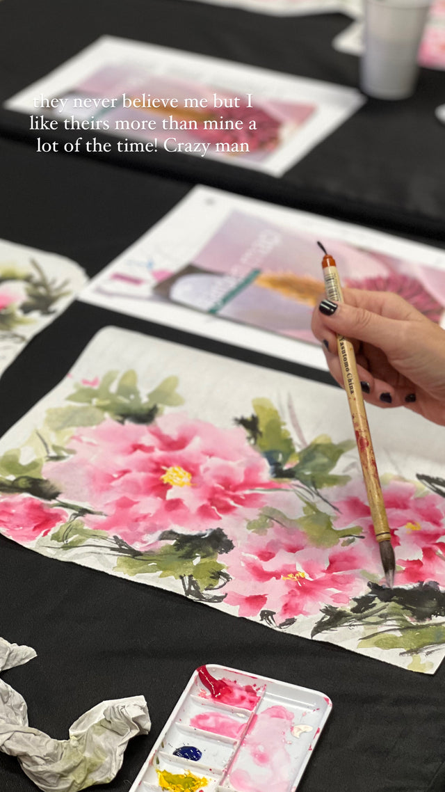 Chinese Watercolor Peonies Art Class (STUMP SAVANNAH) - 09/19