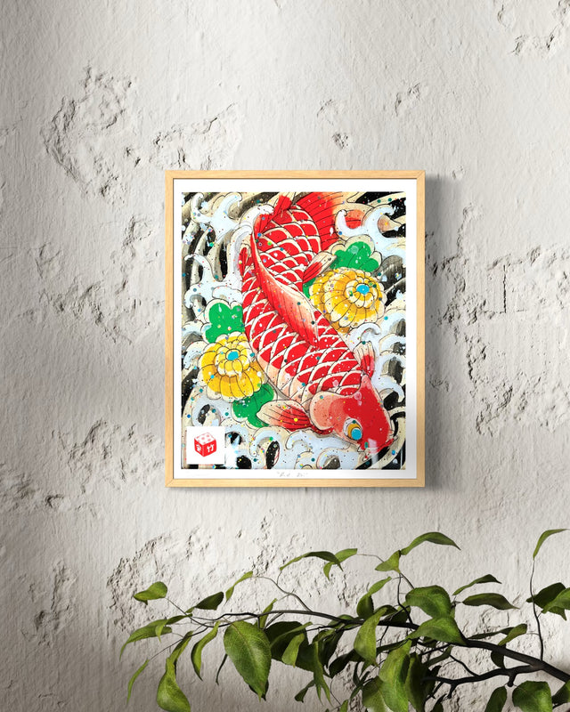 "Red Koi" - Holographic Fine Art Print