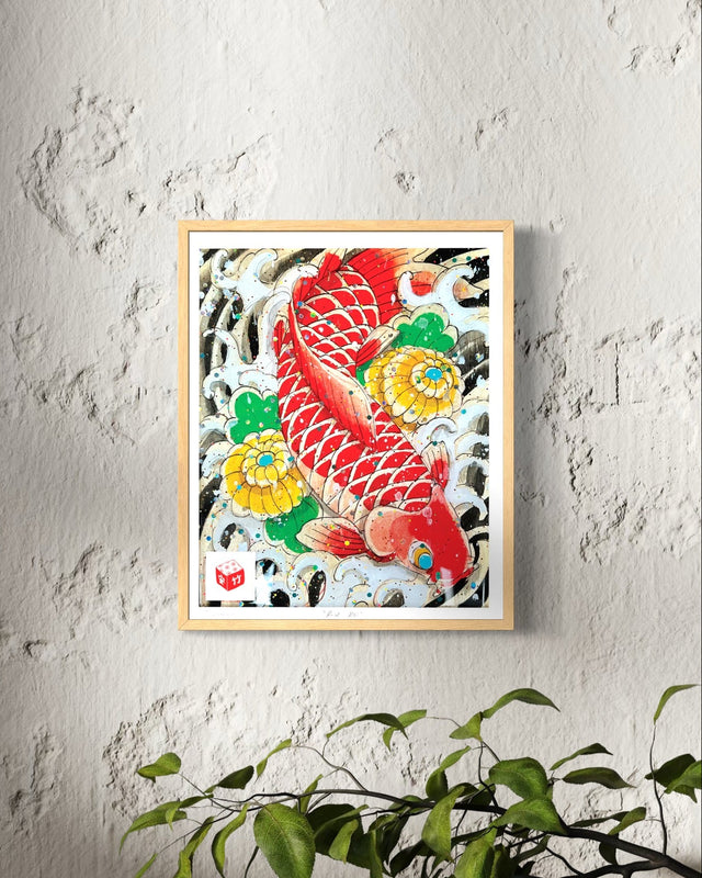 "Red Koi" - Holographic Fine Art Print