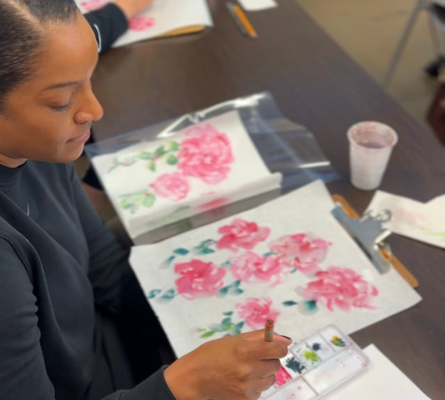 Chinese Watercolor Peonies Art Class (STUMP SAVANNAH) - 09/19