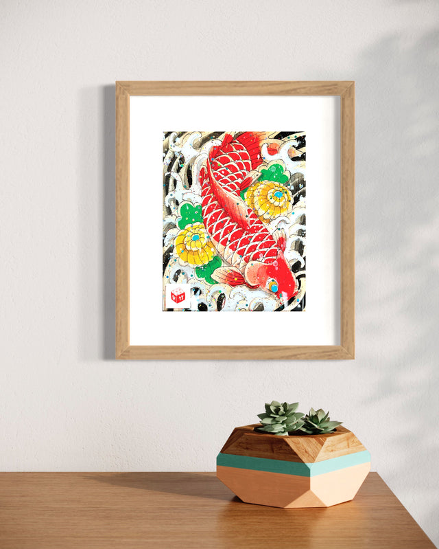 "Red Koi" - Holographic Fine Art Print