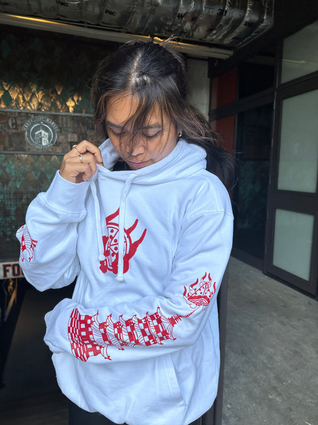 Pizza Temple Screenprint Fleece Hoodie