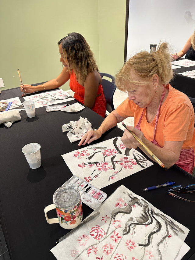Chinese Watercolor Peonies Art Class (STUMP SAVANNAH) - 09/19
