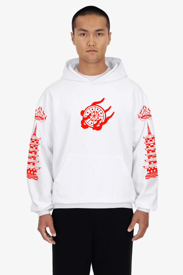 Pizza Temple Screenprint Fleece Hoodie