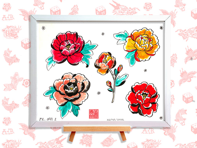 Rainbow Peony Flash Print