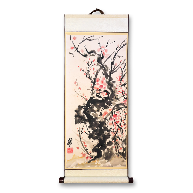 "Sakura 3" Scroll on Rice Paper
