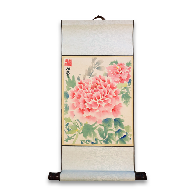 "April Blooms 1" Scroll on Rice Paper