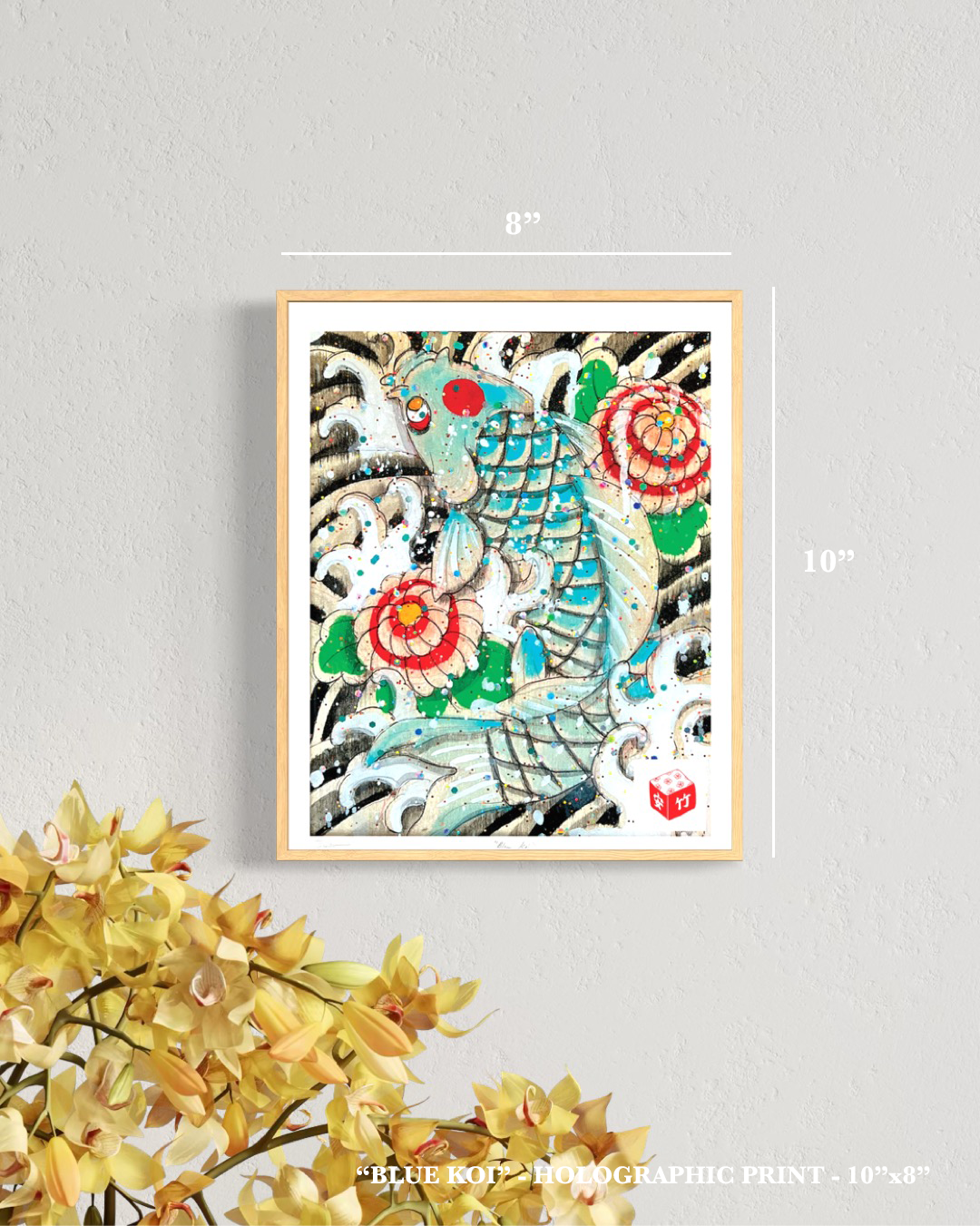 "Blue Koi" - Holographic Fine Art Print