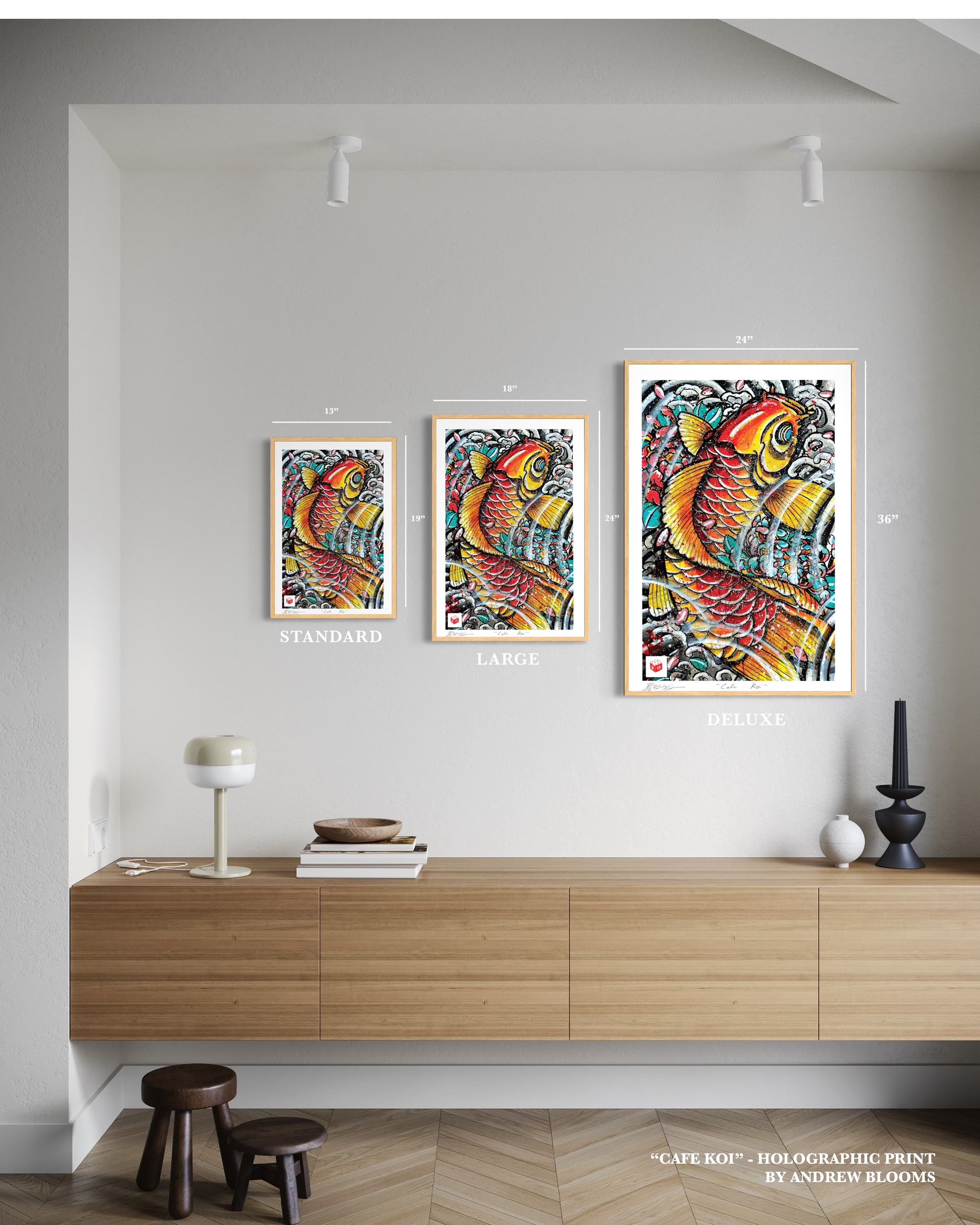 "Cafe Koi" - Holographic Fine Art Print