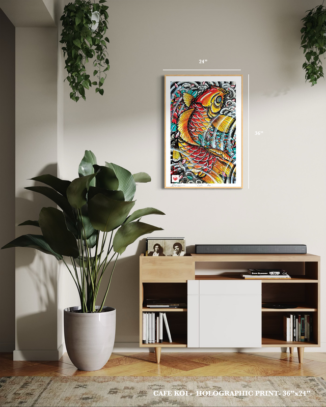 "Cafe Koi" - Holographic Fine Art Print