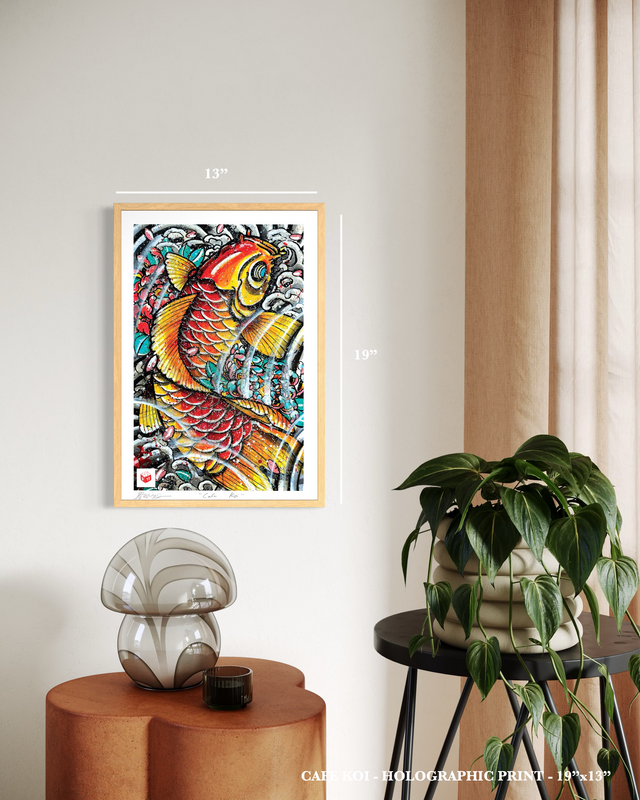 "Cafe Koi" - Holographic Fine Art Print