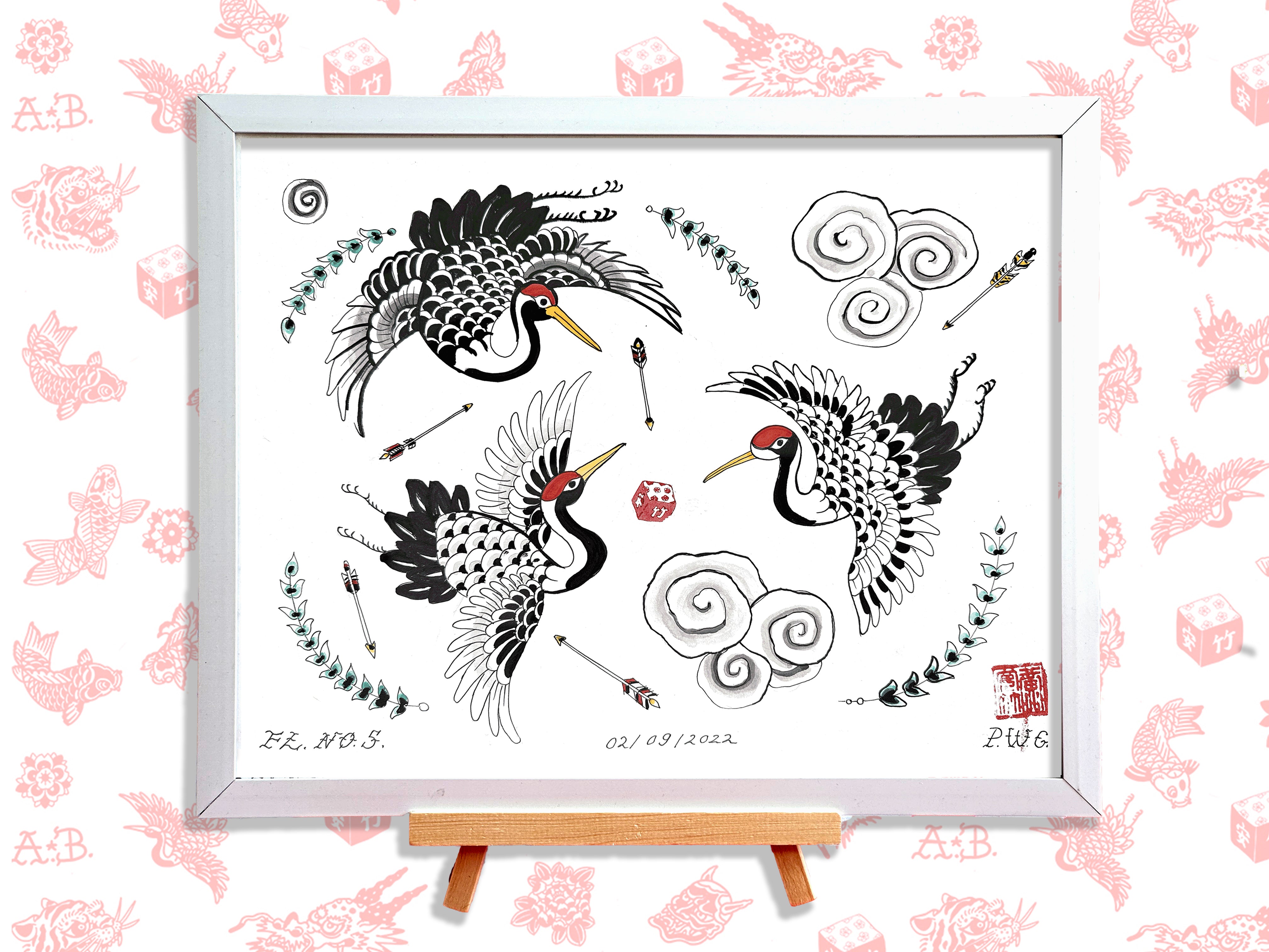 Crane Flash Print