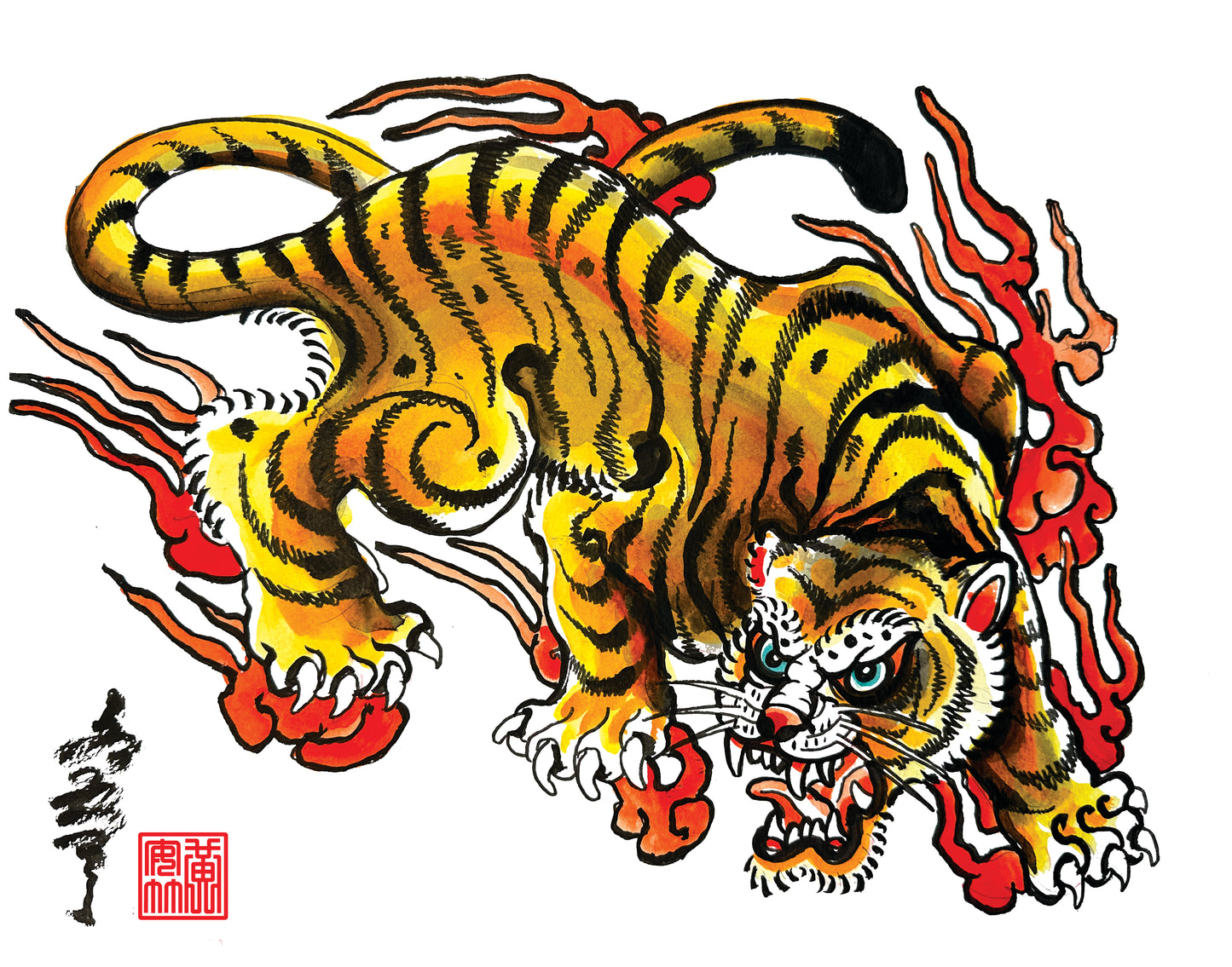 "Crouching Tiger" - Flash Print