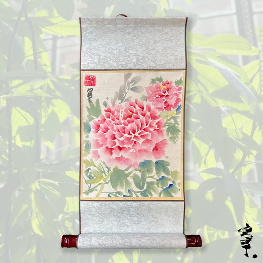 "April Blooms 1" Scroll on Rice Paper