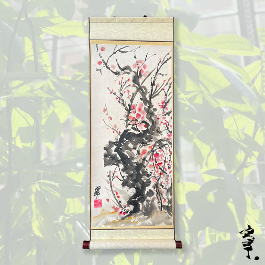 "Sakura 3" Scroll on Rice Paper