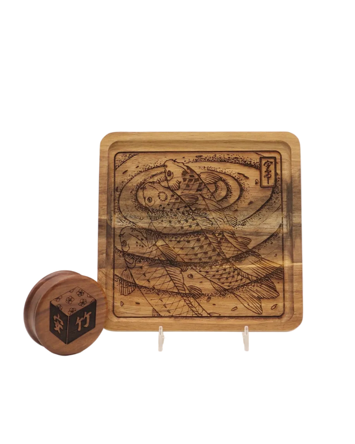 Three Koi - Wood Tray