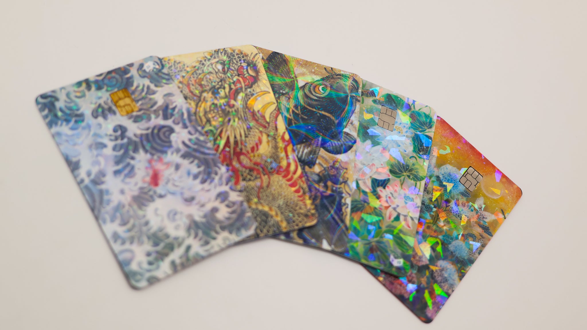 "Black Koi" - Holographic Credit Card Cover