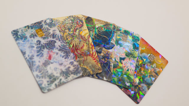 "Black Koi" - Holographic Credit Card Cover