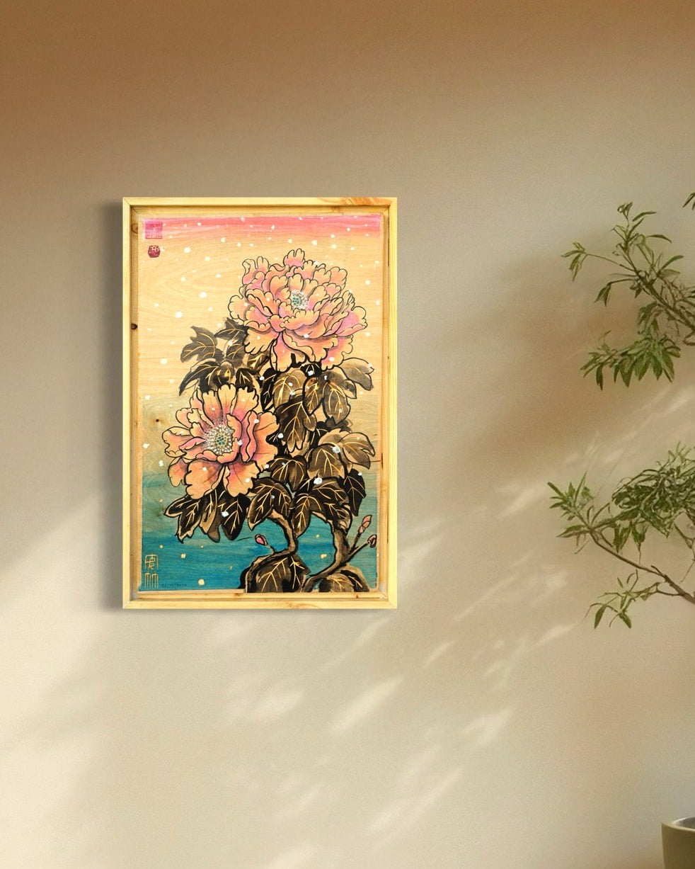 "Peony In Winter" Original Painting