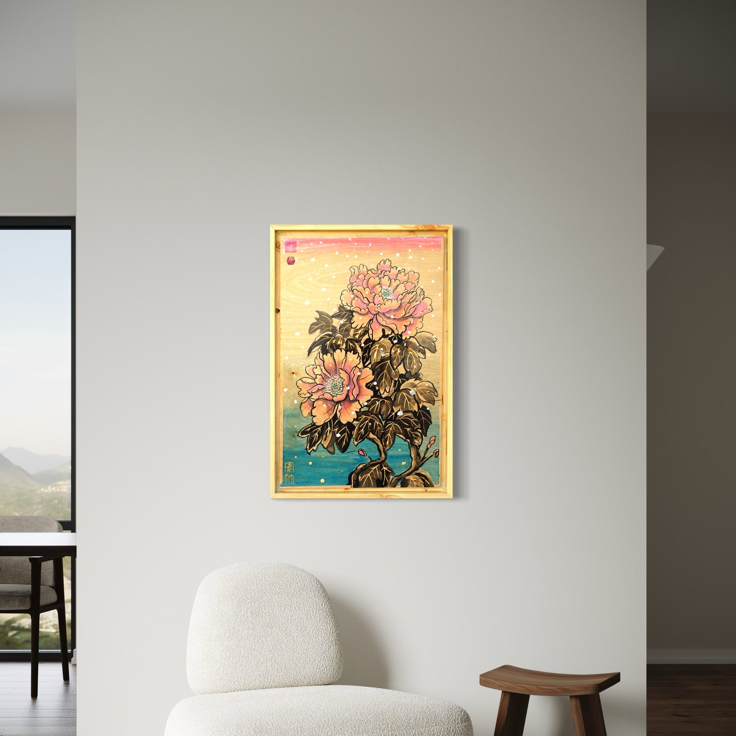 "Peony In Winter" Original Painting