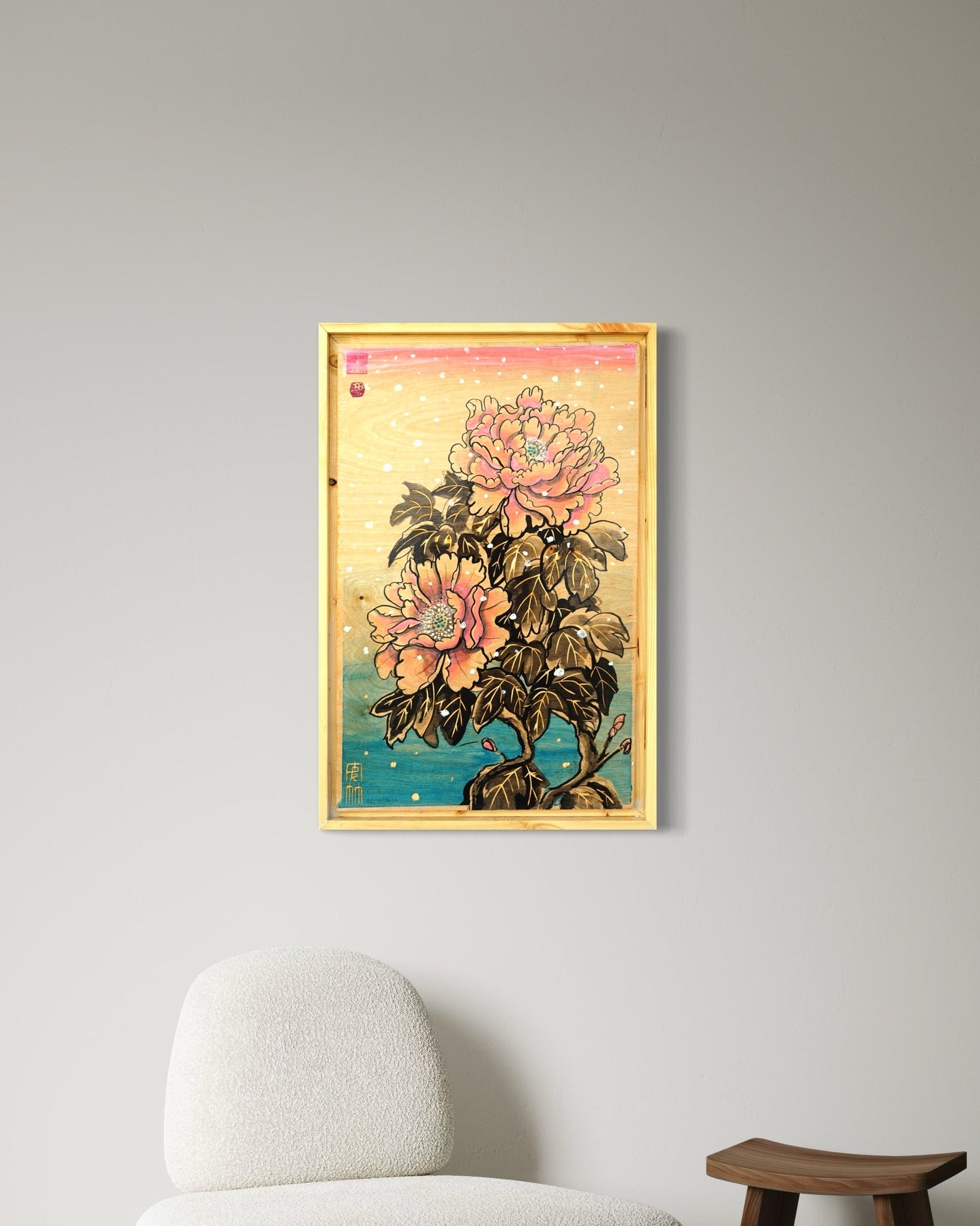 "Peony In Winter" Original Painting