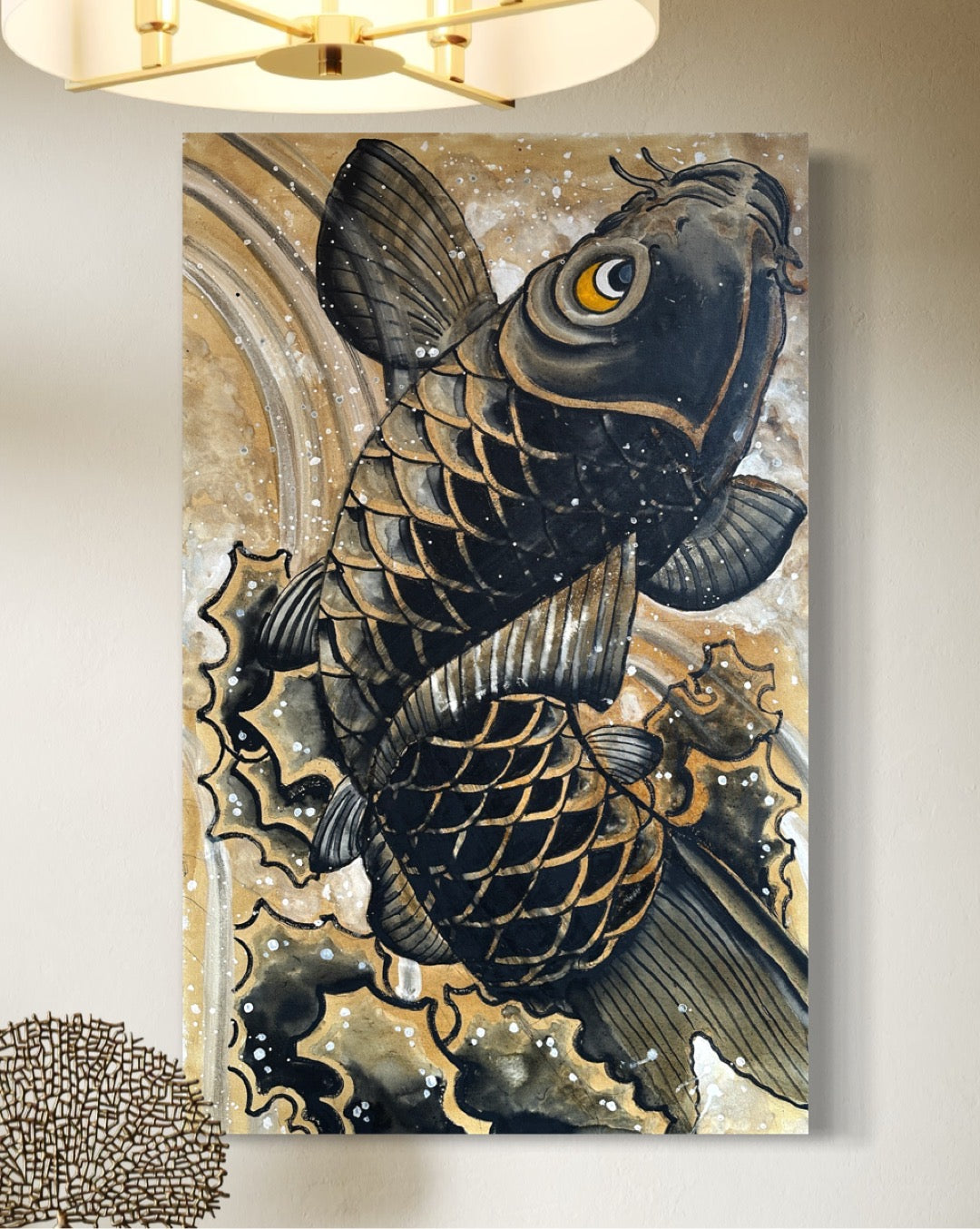 "Black Koi" Original Painting