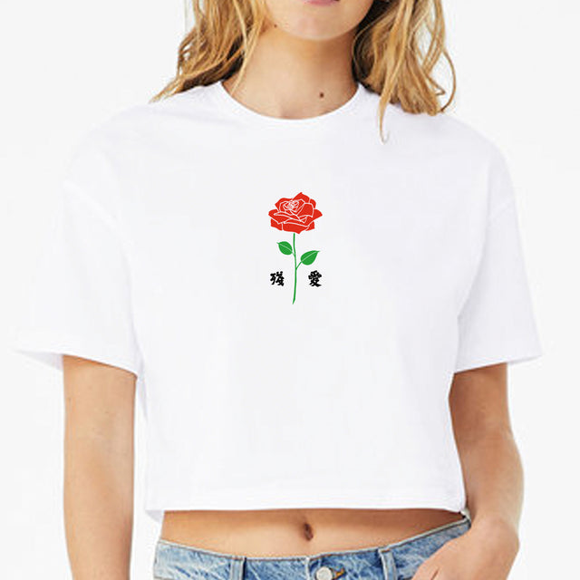 Imperfect Love Embroidered Crop T-Shirt