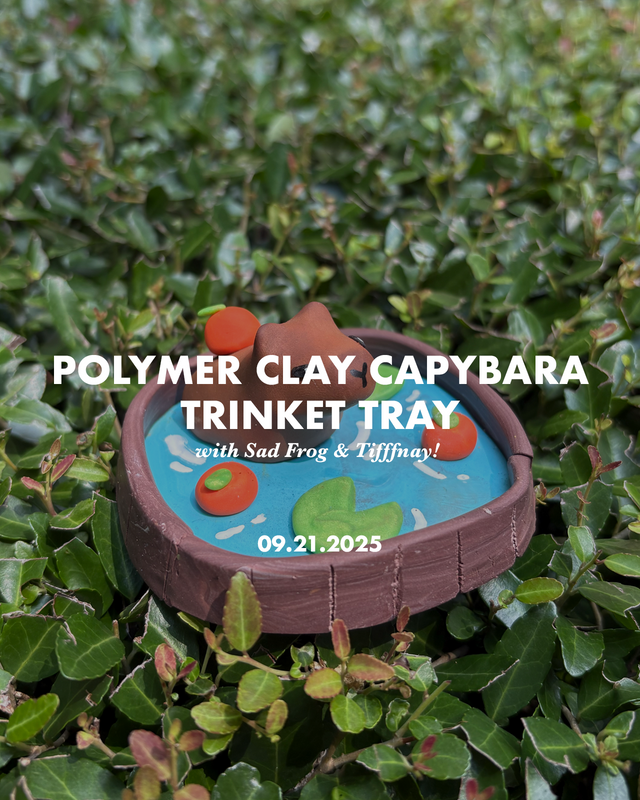 Polymer Clay Capybara Trinket Tray with Sad Frog and Tifffnay 09/21