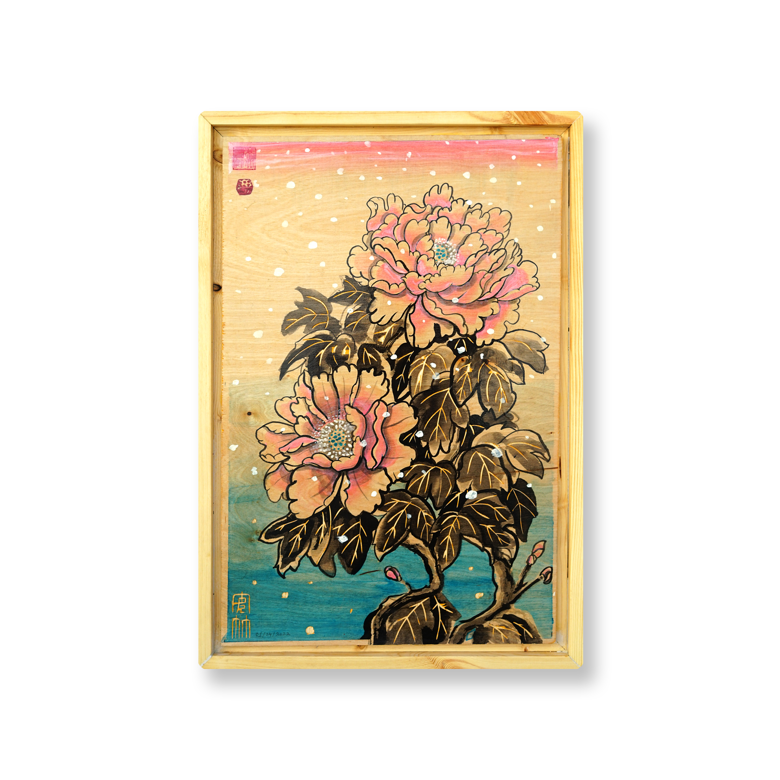 "Peony In Winter" Original Painting