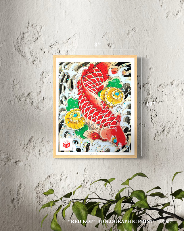 "Red Koi" - Holographic Fine Art Print