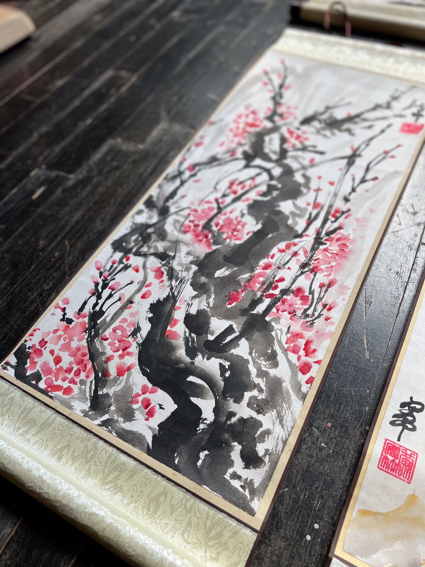 "Sakura 1" Scroll on Rice Paper